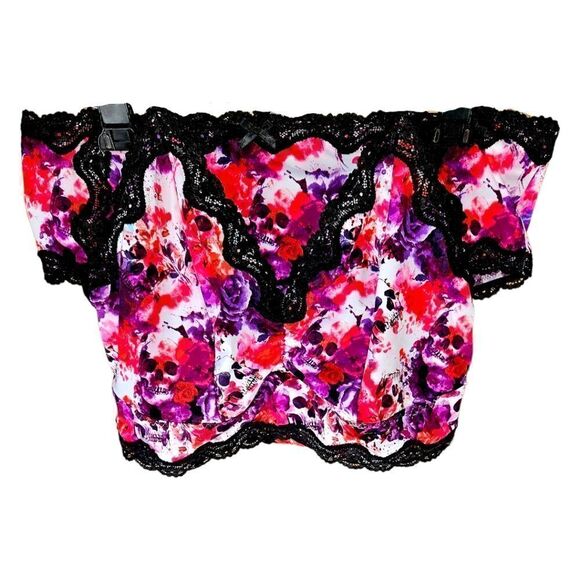 TORRID Retro Chic Plus Size Bralette with Skulls & roses & matching panties Set. - Picture 8 of 13